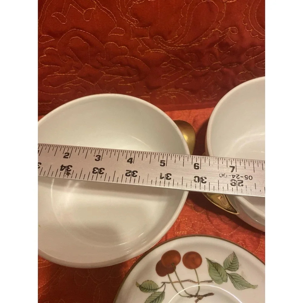 Royal‎ Worcester Evesham Gold Casserole Covered 1 Qt 2 Bottoms, 1 Cover Vintage